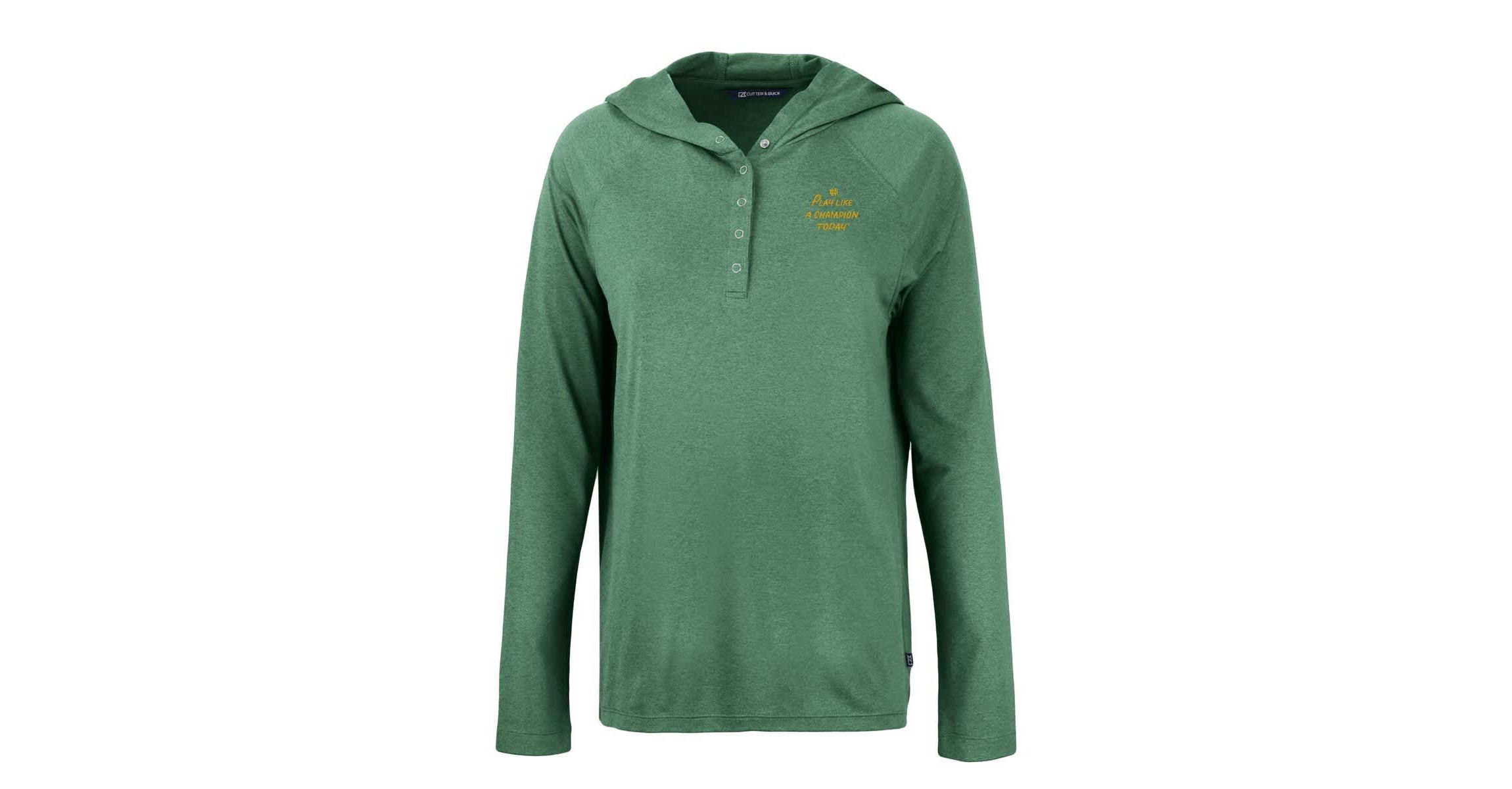 NCAA Hunter Notre Dame Fighting Irish Play Like A Today Coastline Epic Comfort Eco Recycled Raglan Long Sleeve Hoodie T-Shirt
