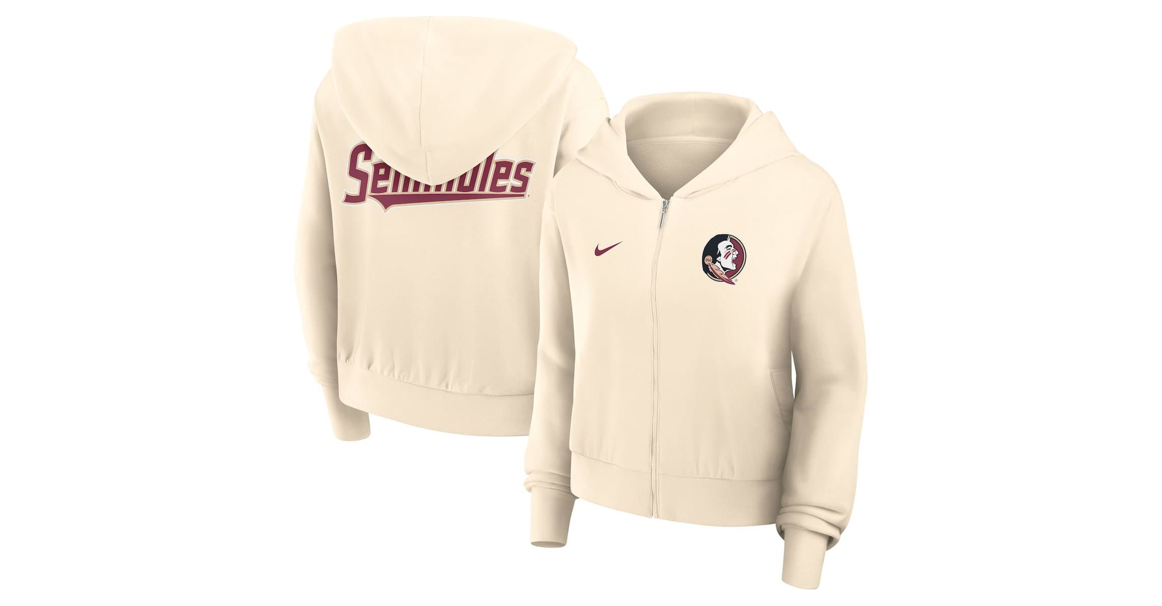 NCAA Nike Florida State Seminoles Cropped Chill Full-Zip Hoodie