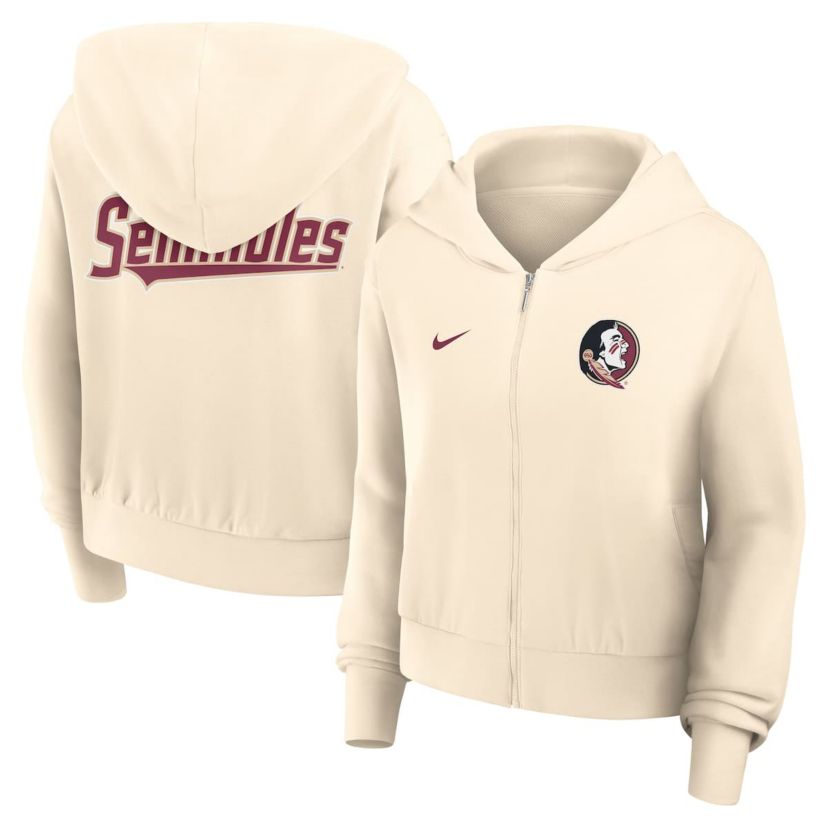 NCAA Nike Florida State Seminoles Cropped Chill Full-Zip Hoodie