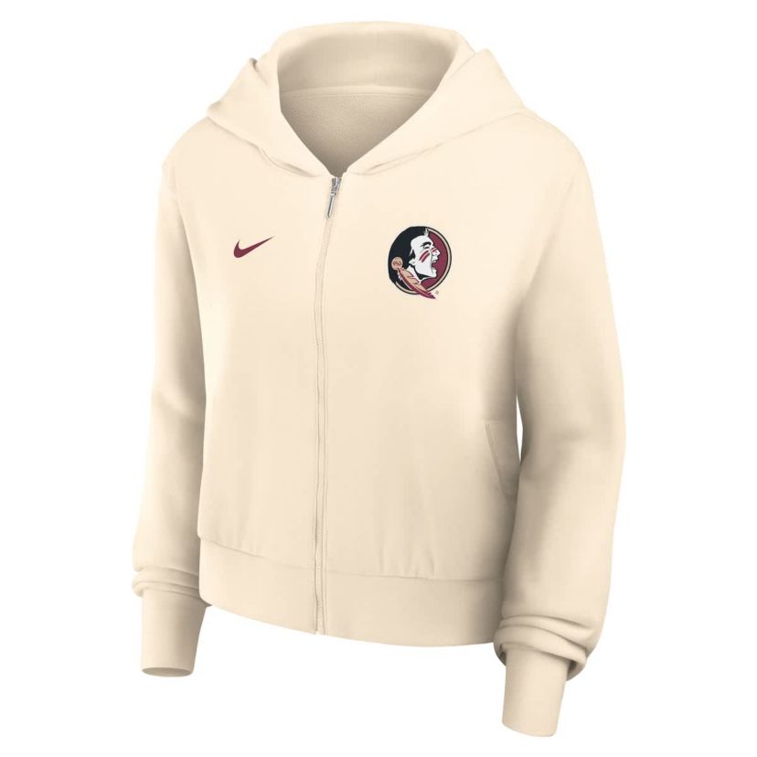 NCAA Nike Florida State Seminoles Cropped Chill Full-Zip Hoodie