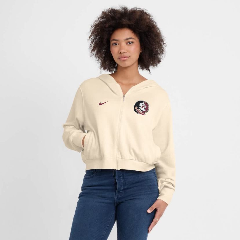 NCAA Nike Florida State Seminoles Cropped Chill Full-Zip Hoodie