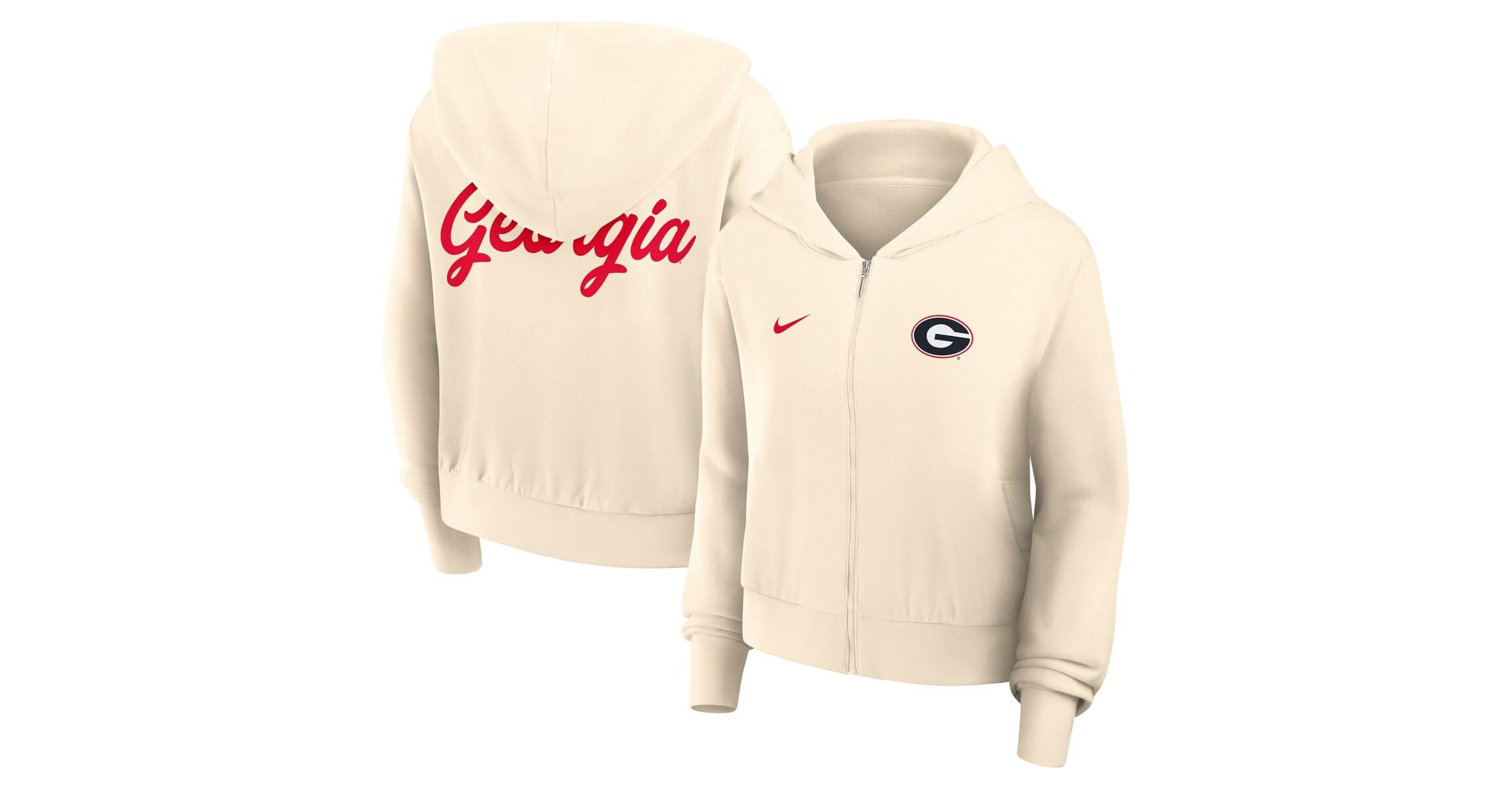 NCAA Nike Georgia Bulldogs Cropped Chill Full-Zip Hoodie