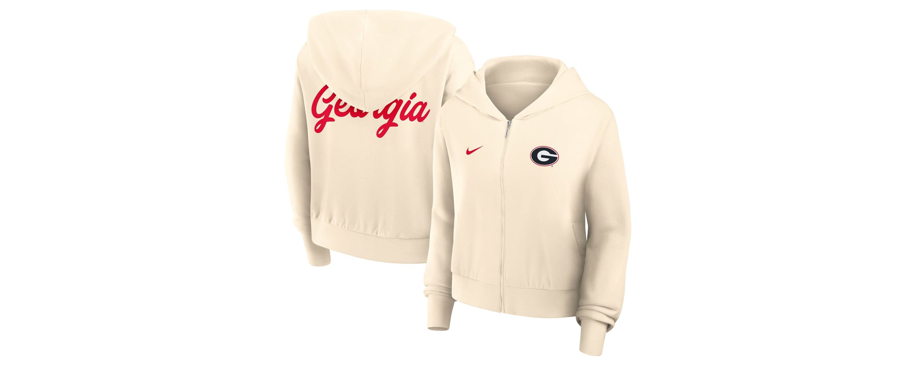 NCAA Nike Georgia Bulldogs Cropped Chill Full-Zip Hoodie
