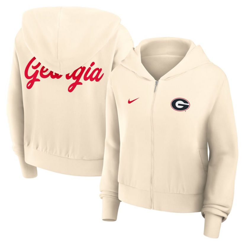NCAA Nike Georgia Bulldogs Cropped Chill Full-Zip Hoodie
