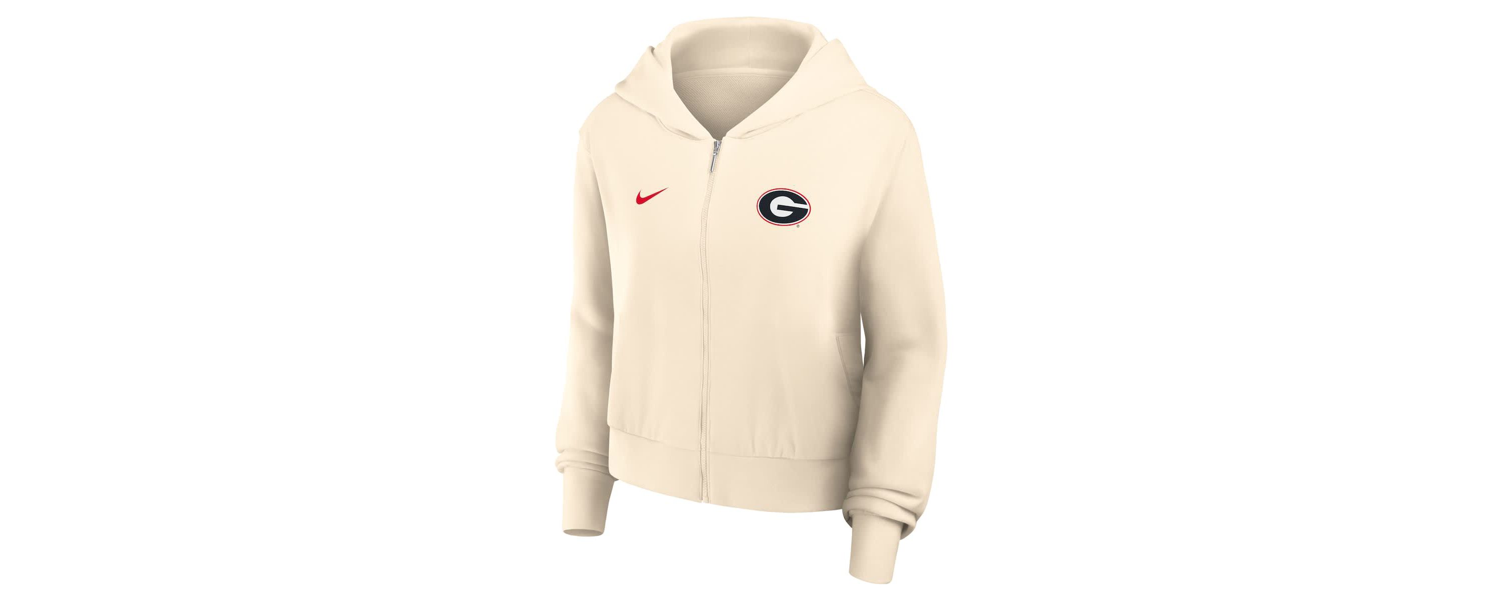 NCAA Nike Georgia Bulldogs Cropped Chill Full-Zip Hoodie