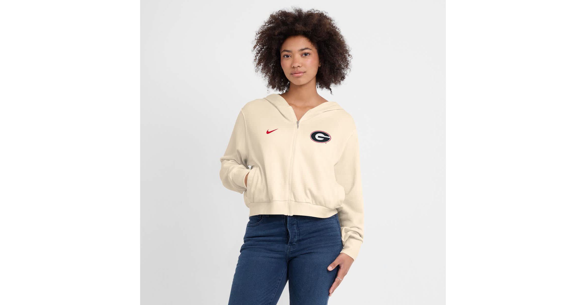 NCAA Nike Georgia Bulldogs Cropped Chill Full-Zip Hoodie