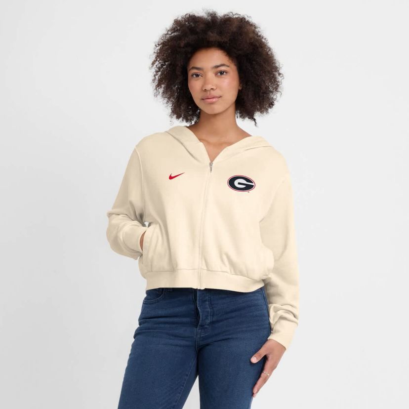 NCAA Nike Georgia Bulldogs Cropped Chill Full-Zip Hoodie