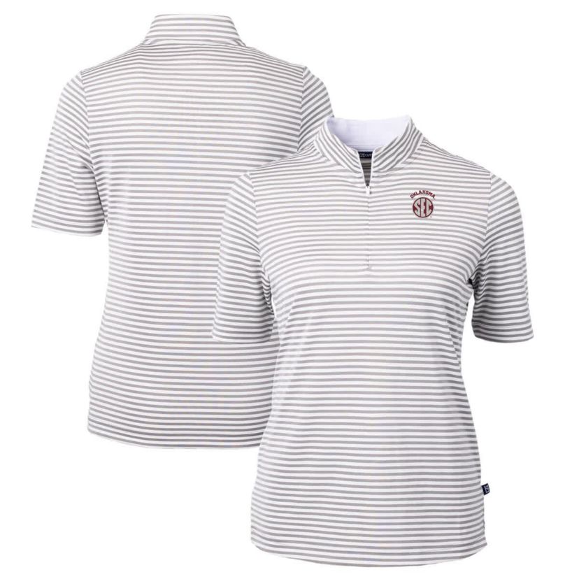 NCAA Oklahoma Sooners SEC DryTec Virtue Eco Pique Stripe Recycled Top