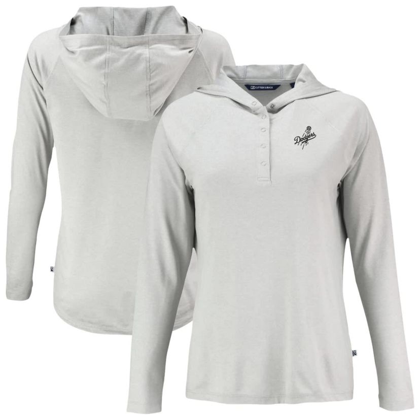 MLB Los Angeles Dodgers Coastline Epic Comfort Eco Recycled Raglan Long Sleeve Hoodie T-Shirt