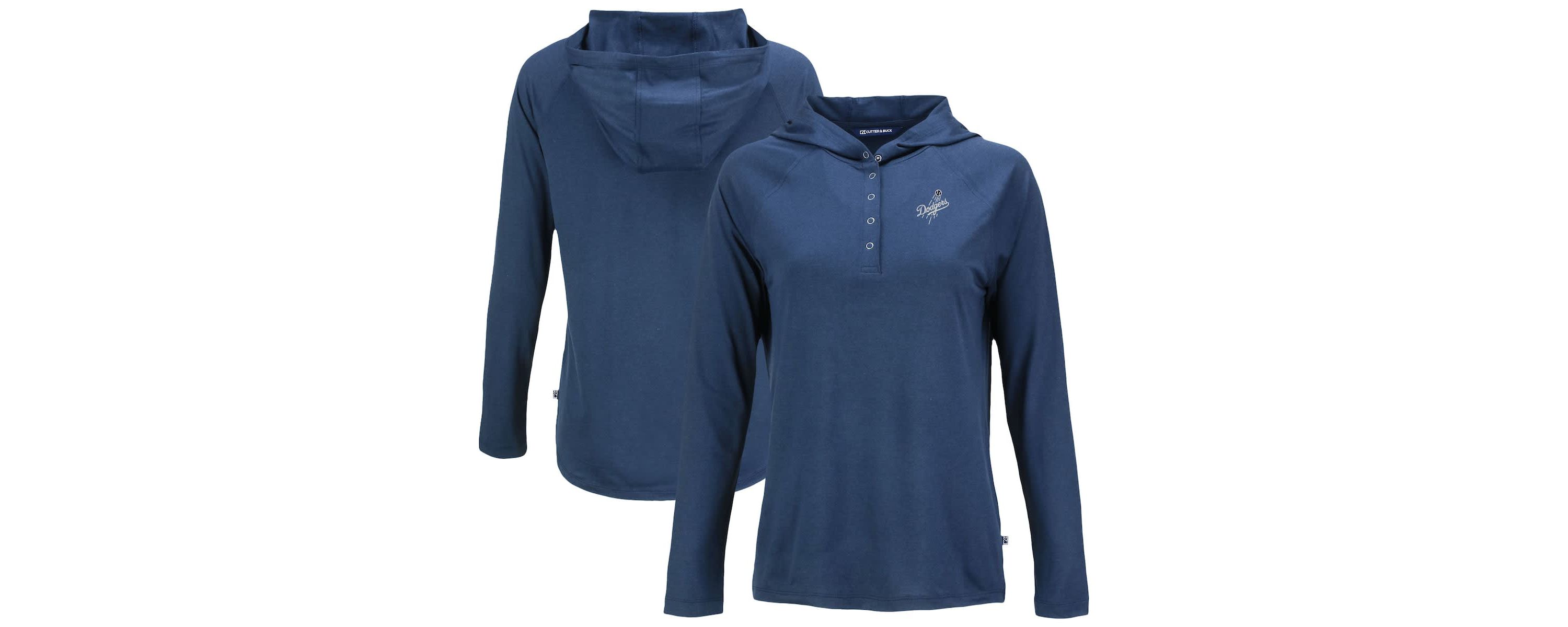 MLB Los Angeles Dodgers Coastline Epic Comfort Eco Recycled Raglan Long Sleeve Hoodie T-Shirt