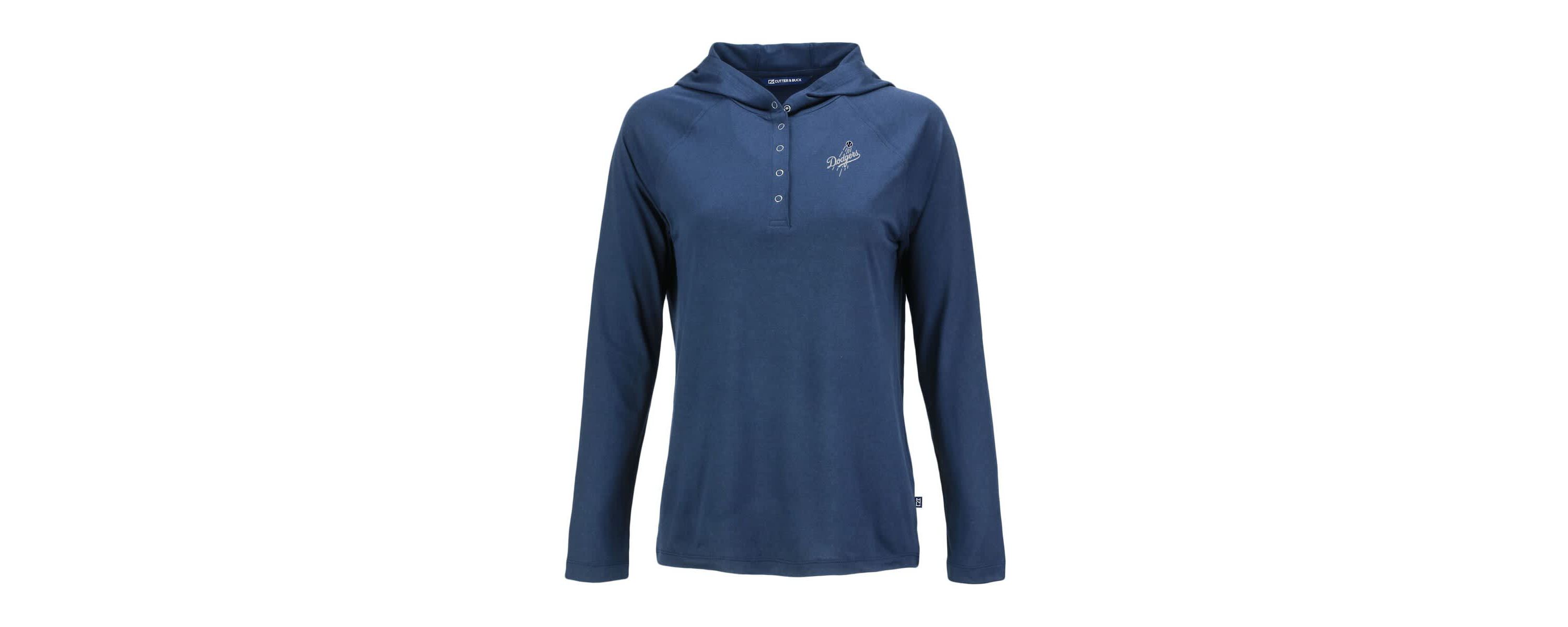 MLB Los Angeles Dodgers Coastline Epic Comfort Eco Recycled Raglan Long Sleeve Hoodie T-Shirt