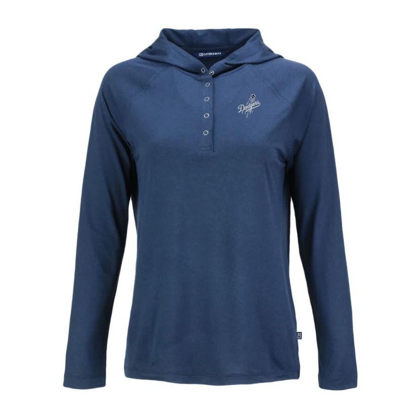 MLB Los Angeles Dodgers Coastline Epic Comfort Eco Recycled Raglan Long Sleeve Hoodie T-Shirt