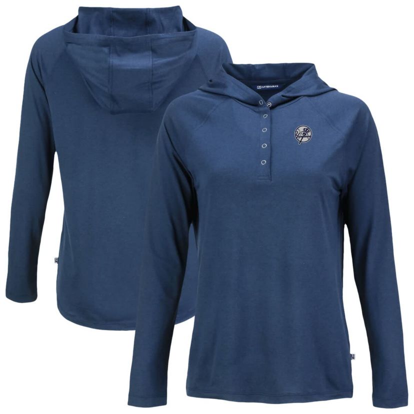 MLB New York Yankees Coastline Epic Comfort Eco Recycled Raglan Long Sleeve Hoodie T-Shirt