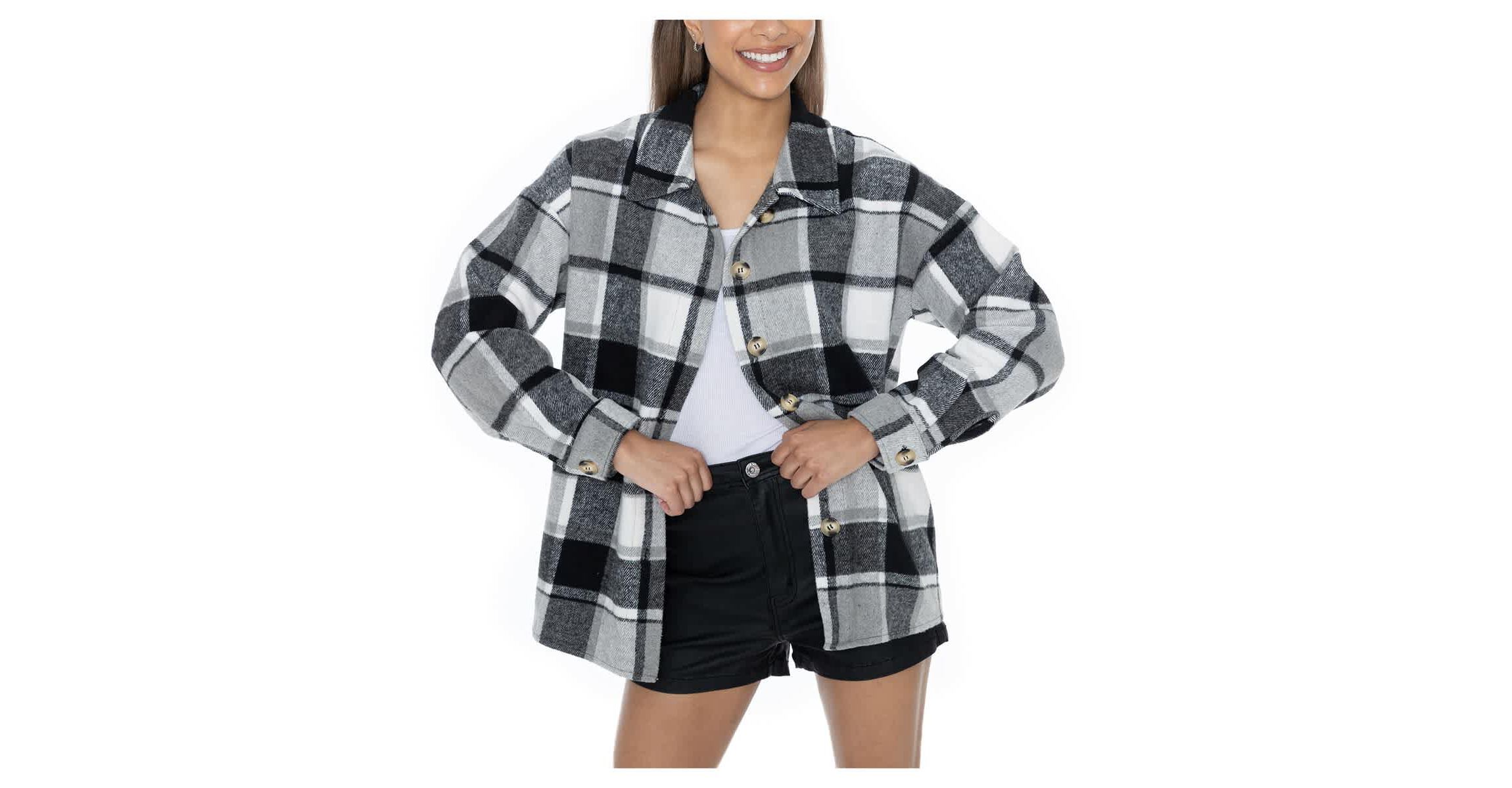 Alabama Crimson Tide NCAA Grey Alabama Tide Long Sleeve Brushed Plaid Button-Up Overshirt Jacket
