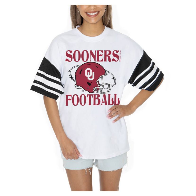 NCAA Oklahoma Sooners Starting Lineup Contrast Sporty Oversized T-Shirt