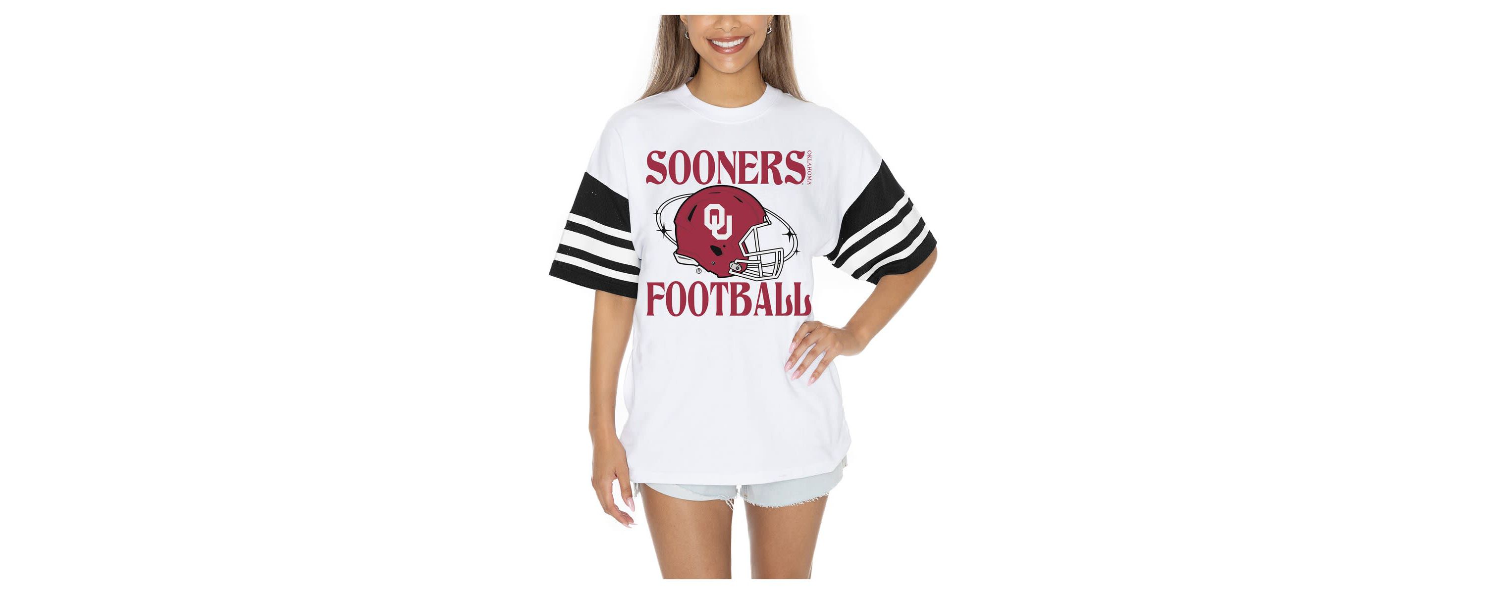 NCAA Oklahoma Sooners Starting Lineup Contrast Sporty Oversized T-Shirt