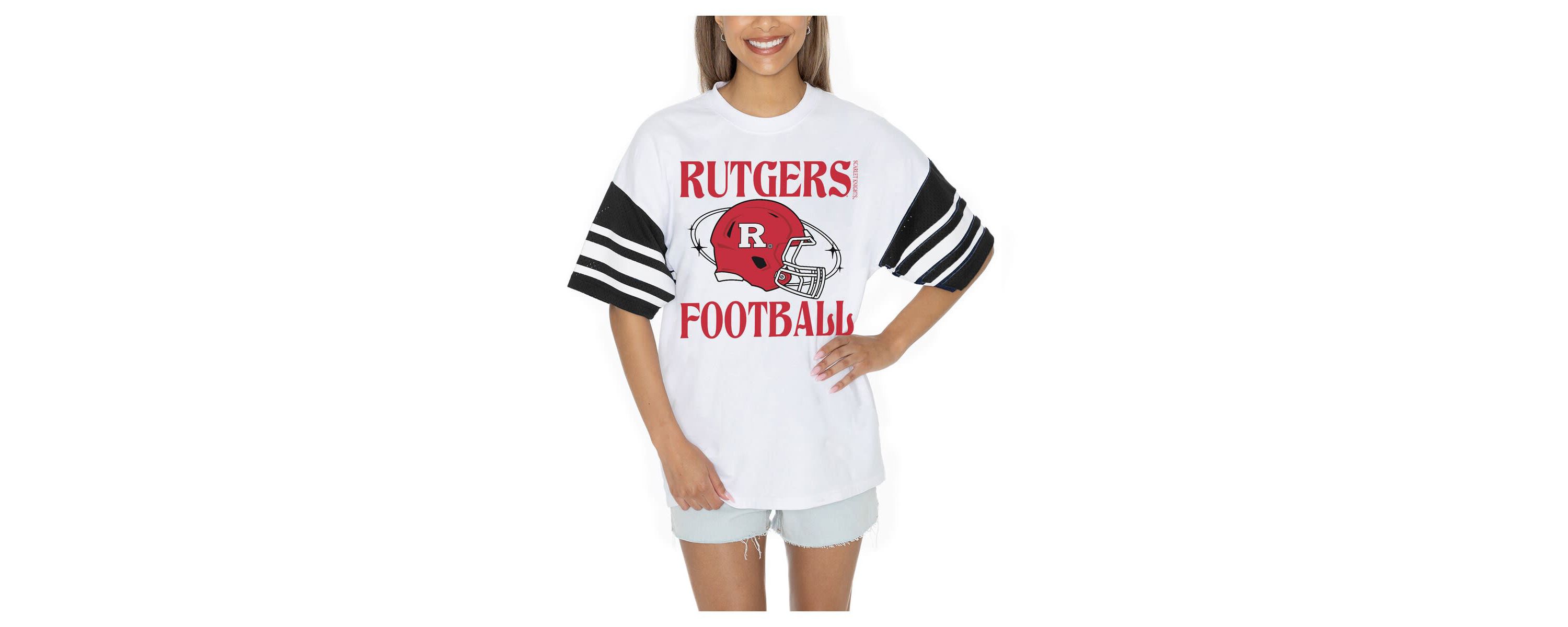 Rutgers Scarlet Knights NCAA Rutgers Knights Starting Lineup Contrast Sporty Oversized T-Shirt