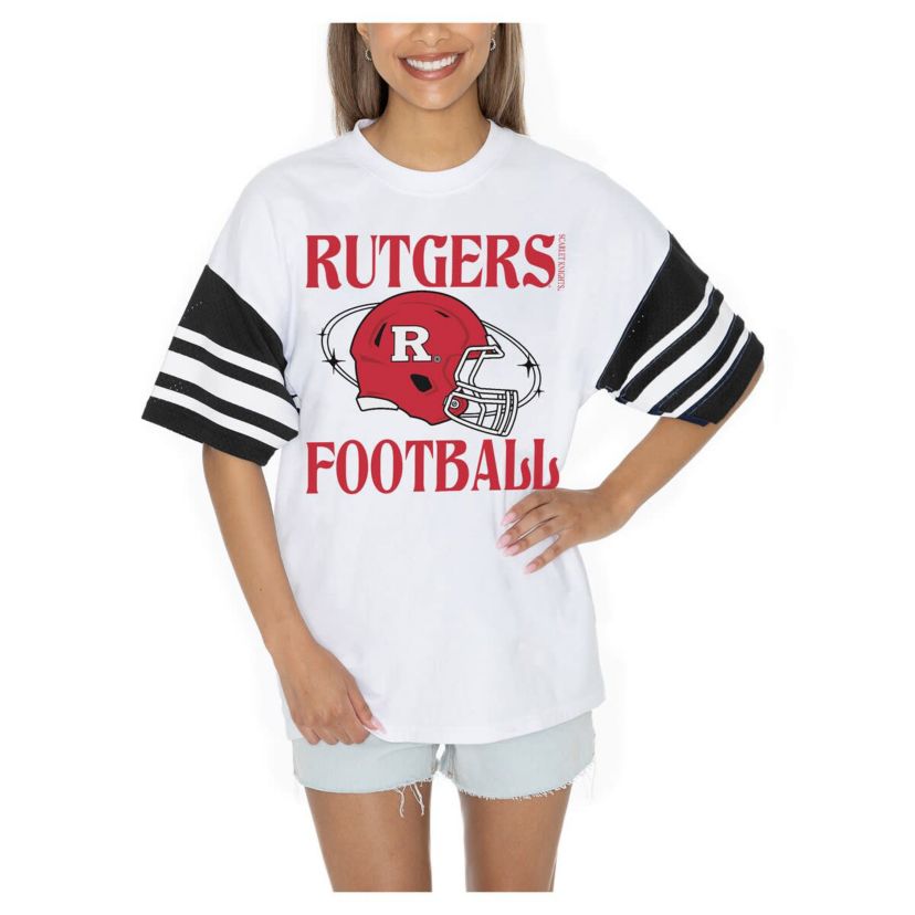 Rutgers Scarlet Knights NCAA Rutgers Knights Starting Lineup Contrast Sporty Oversized T-Shirt