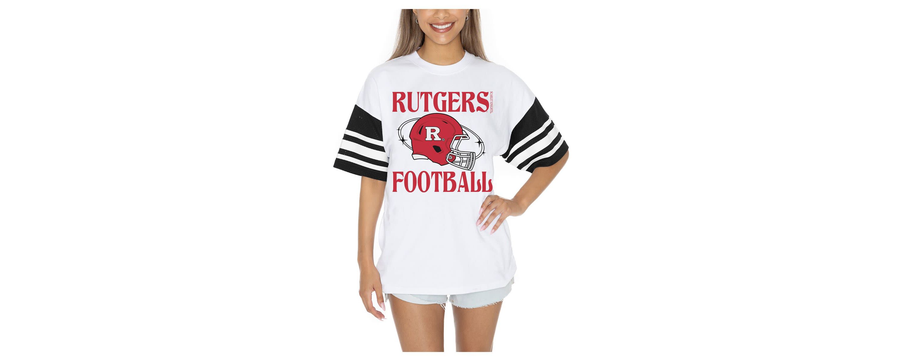 Rutgers Scarlet Knights NCAA Rutgers Knights Starting Lineup Contrast Sporty Oversized T-Shirt