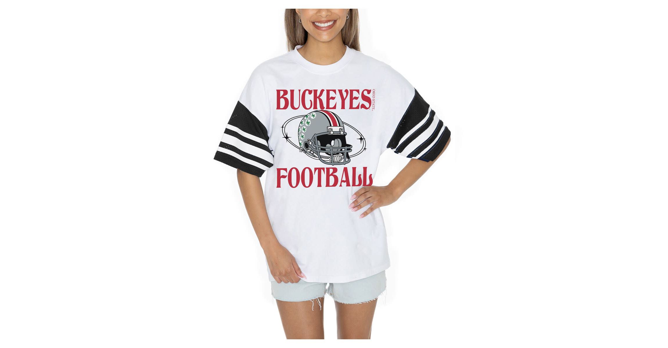 NCAA Ohio State Buckeyes Starting Lineup Contrast Sporty Oversized T-Shirt