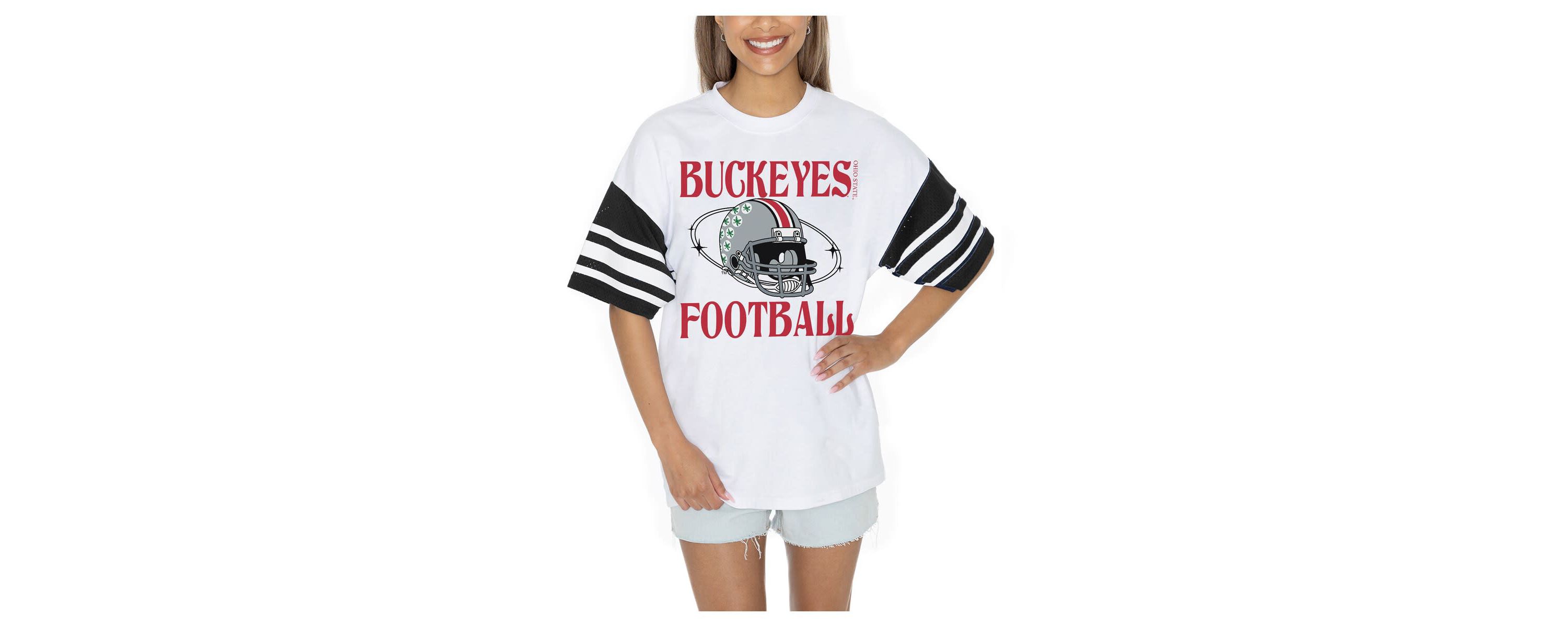 NCAA Ohio State Buckeyes Starting Lineup Contrast Sporty Oversized T-Shirt