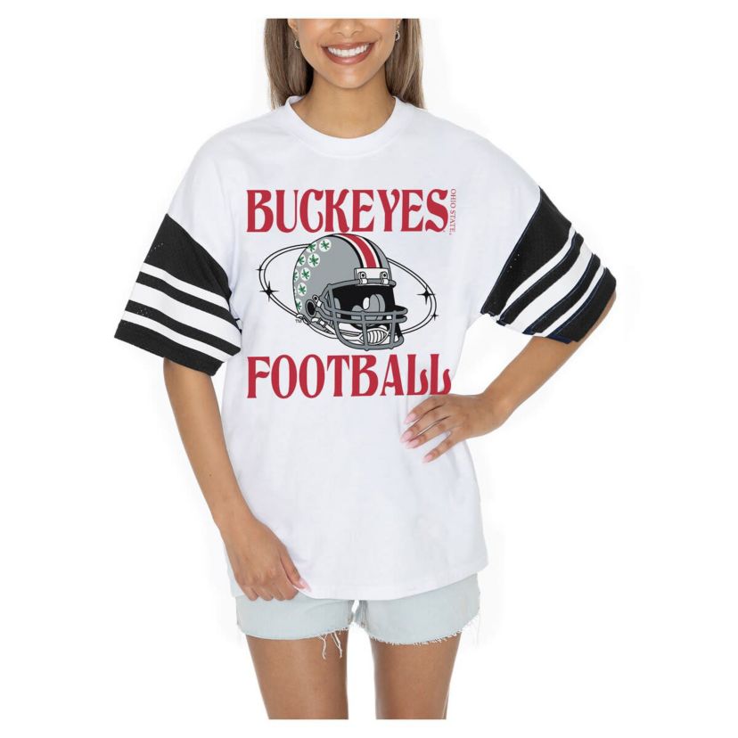 NCAA Ohio State Buckeyes Starting Lineup Contrast Sporty Oversized T-Shirt
