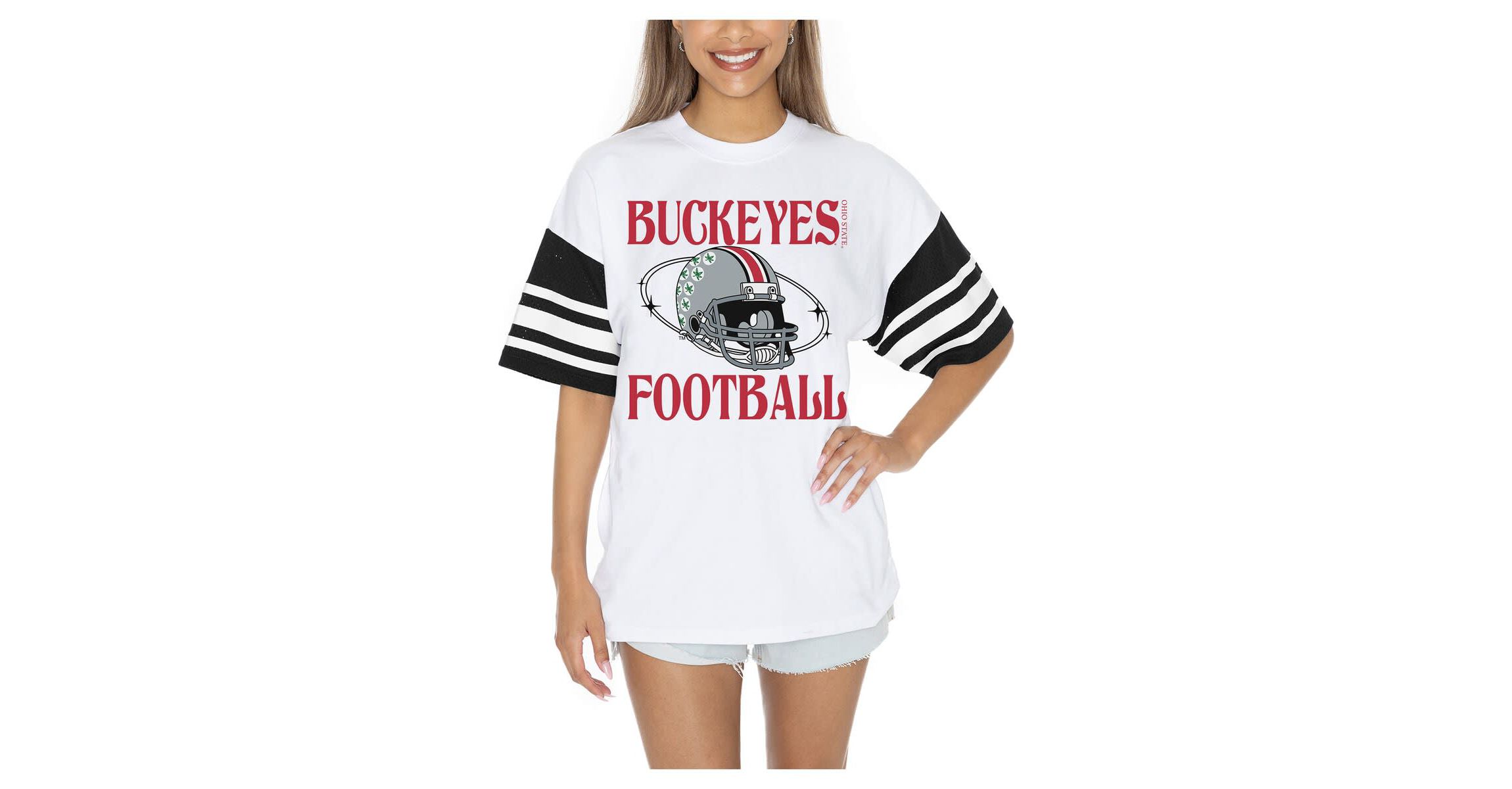 NCAA Ohio State Buckeyes Starting Lineup Contrast Sporty Oversized T-Shirt