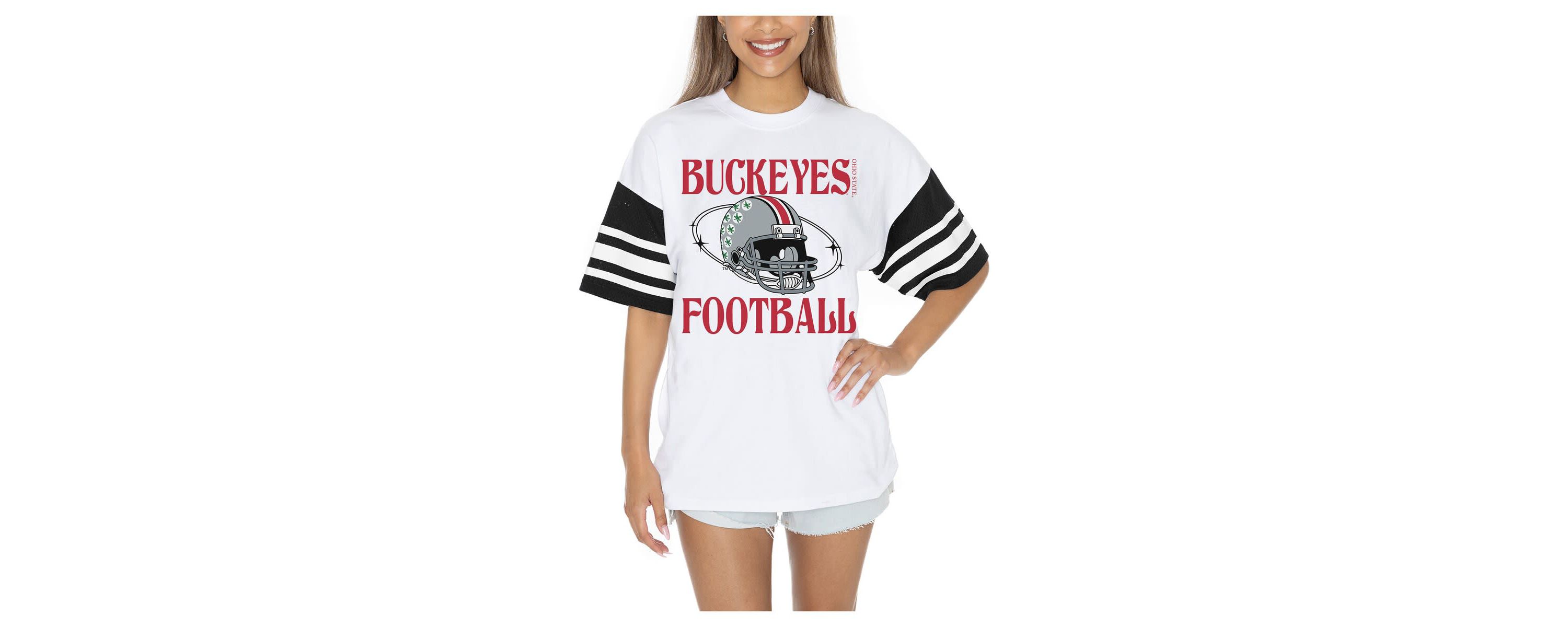 NCAA Ohio State Buckeyes Starting Lineup Contrast Sporty Oversized T-Shirt