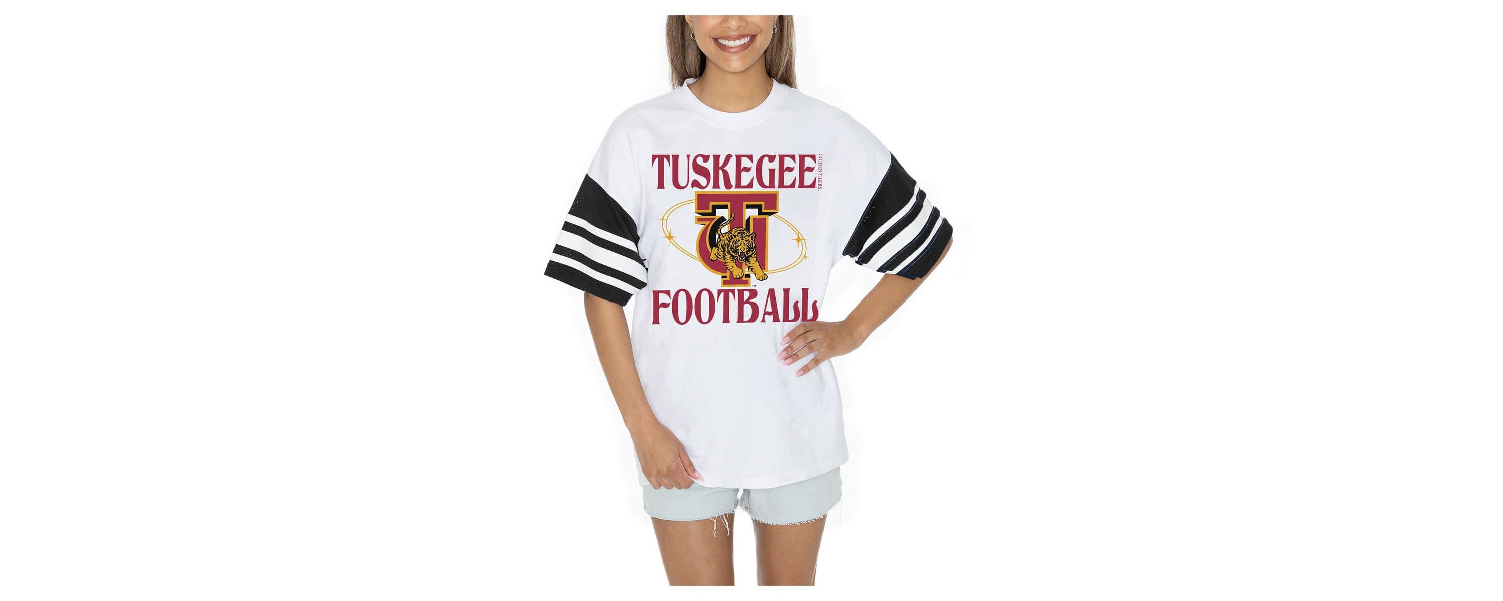 NCAA Tuskegee Golden Tigers Starting Lineup Contrast Sporty Oversized T-Shirt