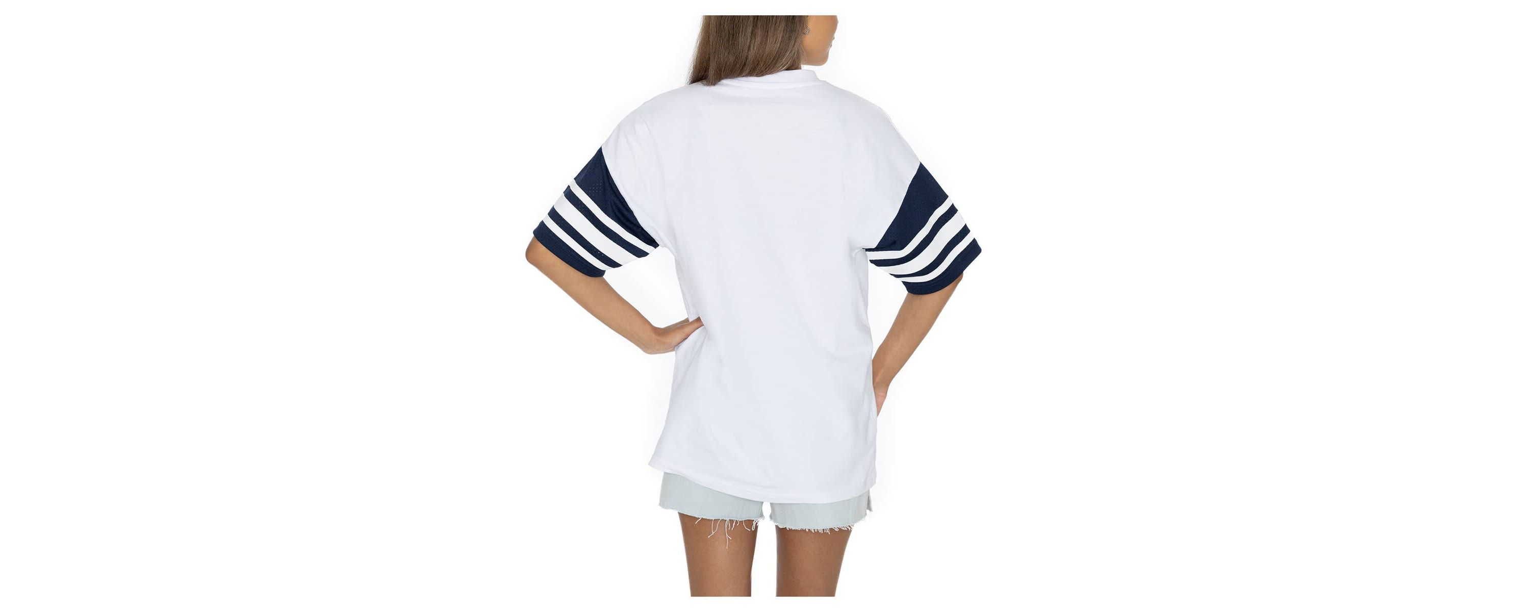 NCAA West Virginia Mountaineers Starting Lineup Contrast Sporty Oversized T-Shirt