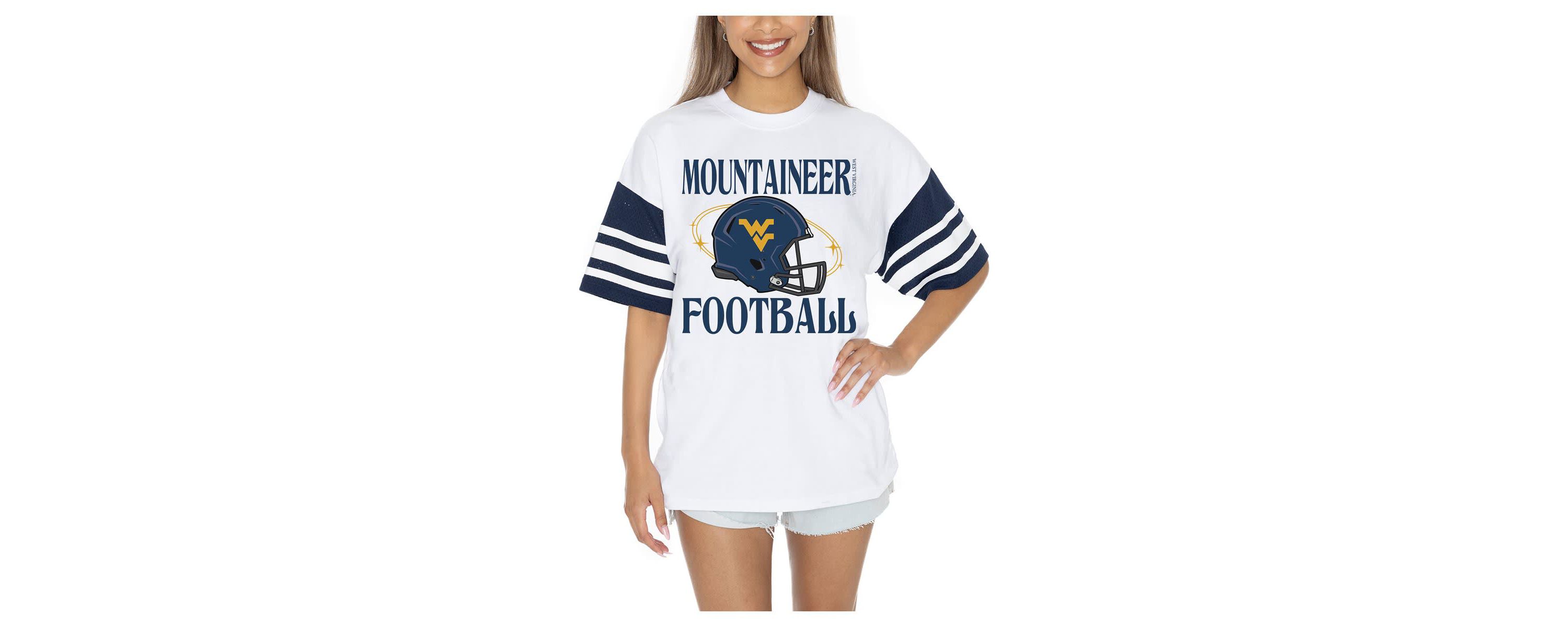 NCAA West Virginia Mountaineers Starting Lineup Contrast Sporty Oversized T-Shirt
