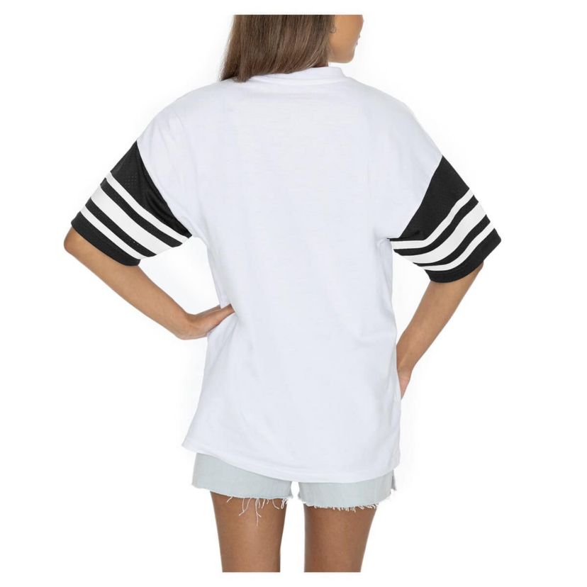 NCAA Hampton Pirates Starting Lineup Contrast Sporty Oversized T-Shirt