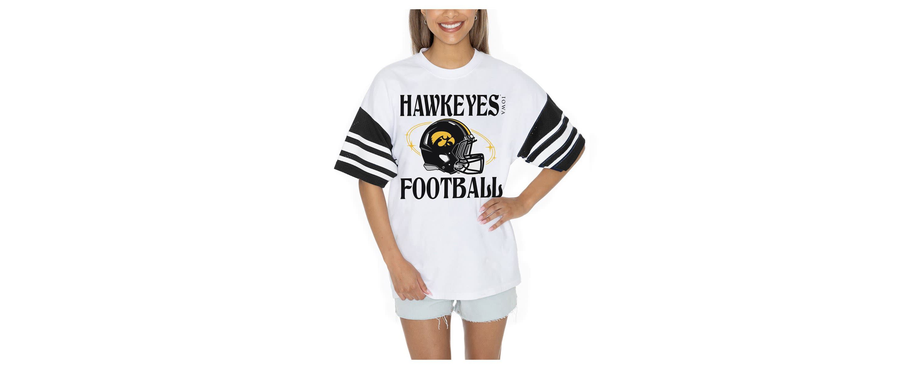 NCAA Iowa Hawkeyes Starting Lineup Contrast Sporty Oversized T-Shirt