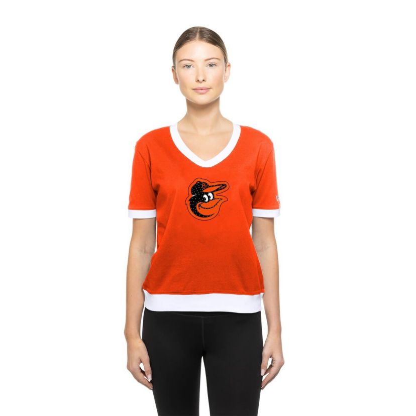 MLB Baltimore Orioles Game Day Rhinestone V-Neck T-Shirt