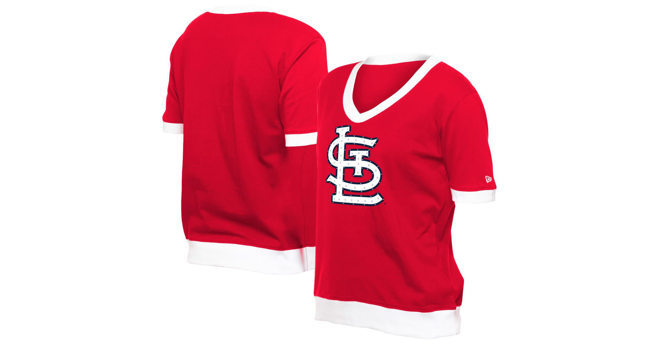 MLB St. Louis Cardinals Game Day Rhinestone V-Neck T-Shirt