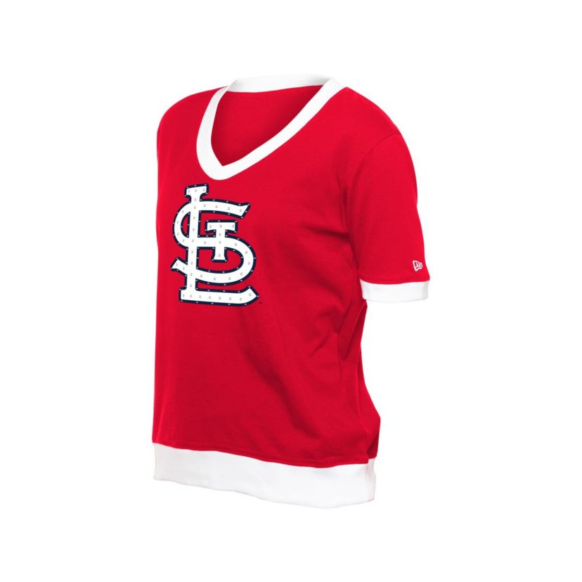 MLB St. Louis Cardinals Game Day Rhinestone V-Neck T-Shirt