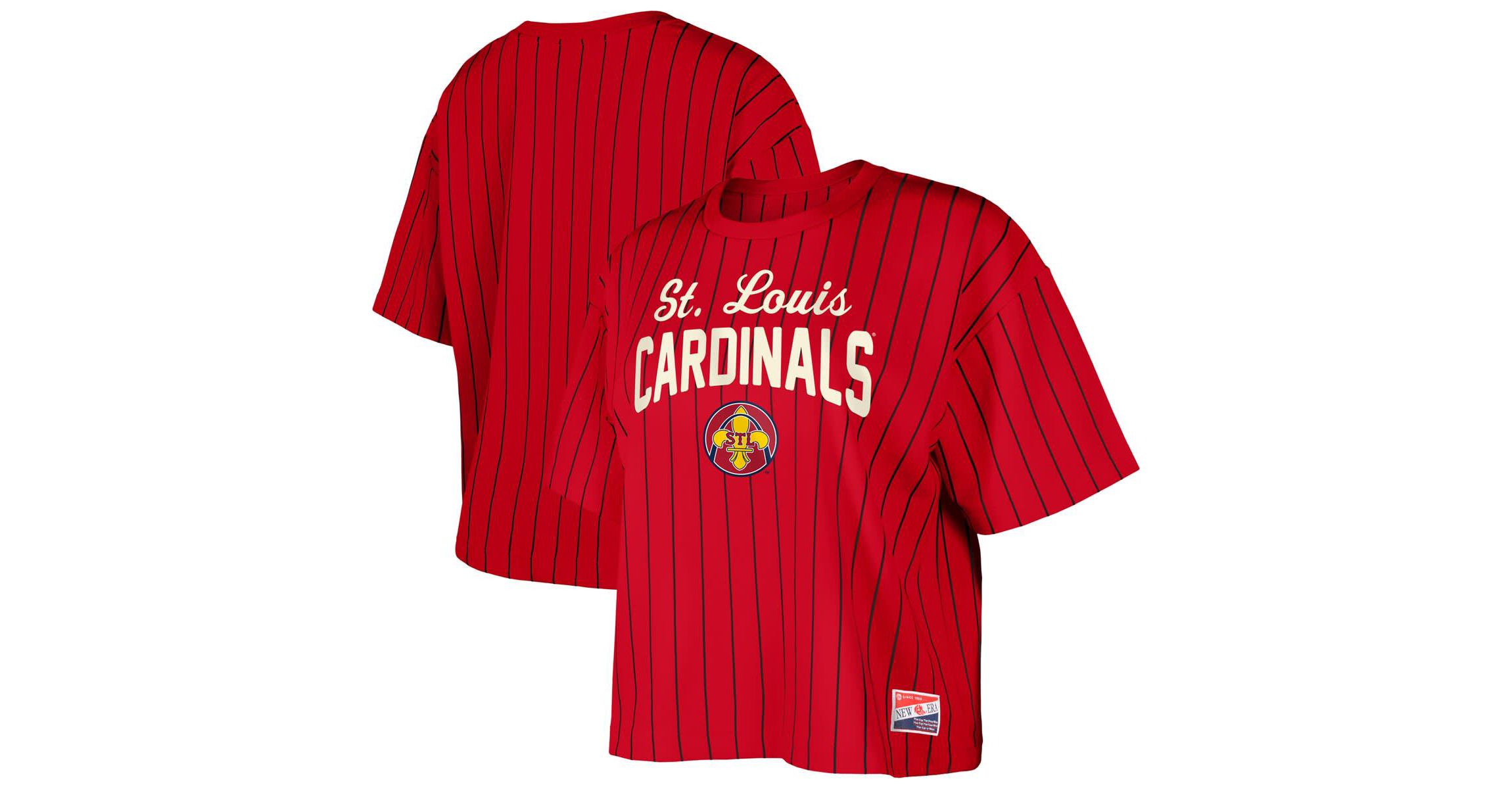 MLB St. Louis Cardinals City Connect Multiplier Pinstripe Cropped T-Shirt