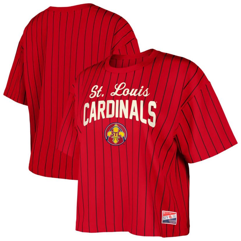 MLB St. Louis Cardinals City Connect Multiplier Pinstripe Cropped T-Shirt