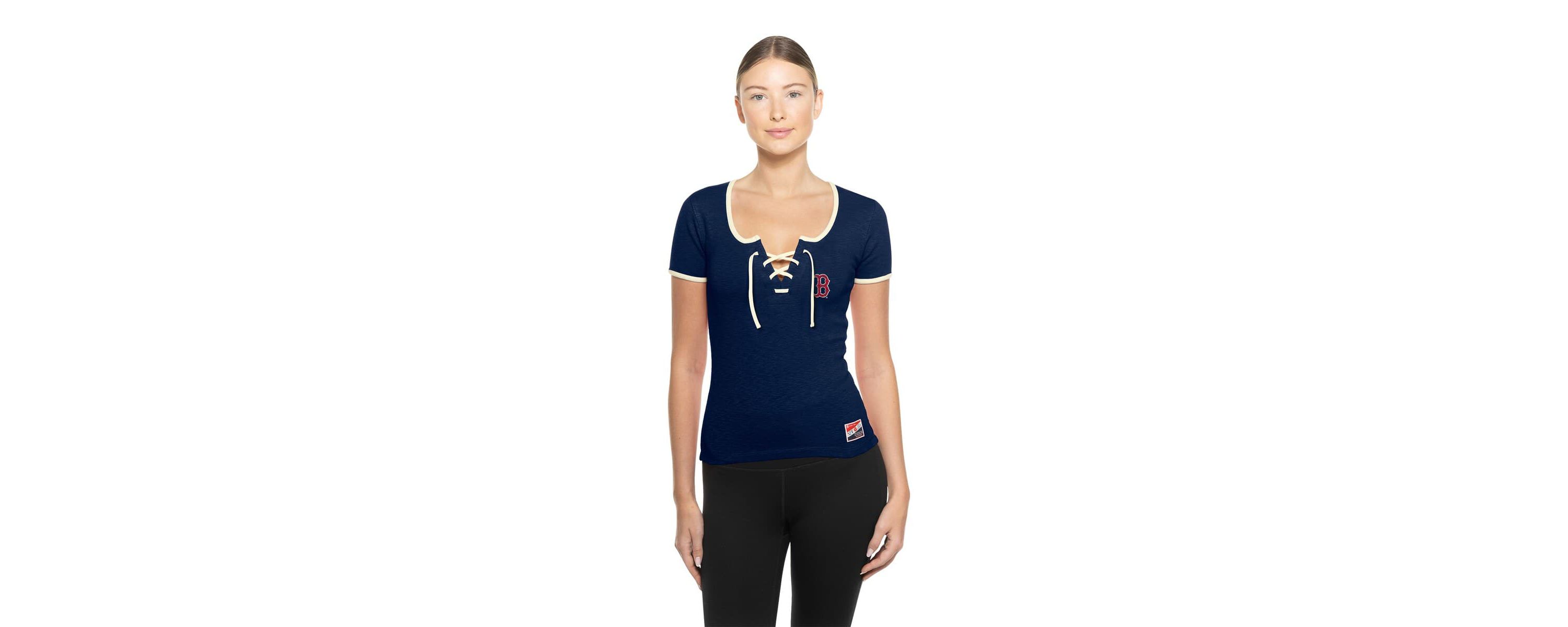 Boston Red Sox MLB Boston Sox Throwback Lace Up T-Shirt