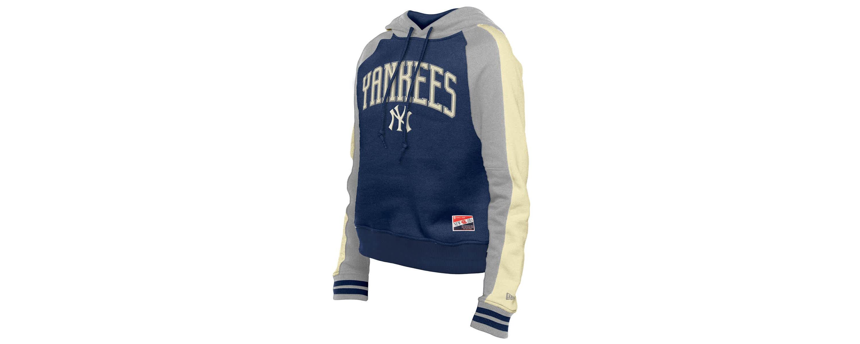 MLB New York Yankees Throwback Cropped Raglan Pullover Hoodie