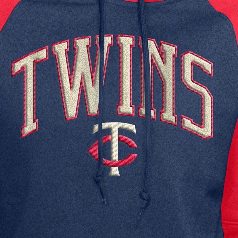 MLB Minnesota Twins Cooperstown Collection Cropped Raglan Pullover Hoodie