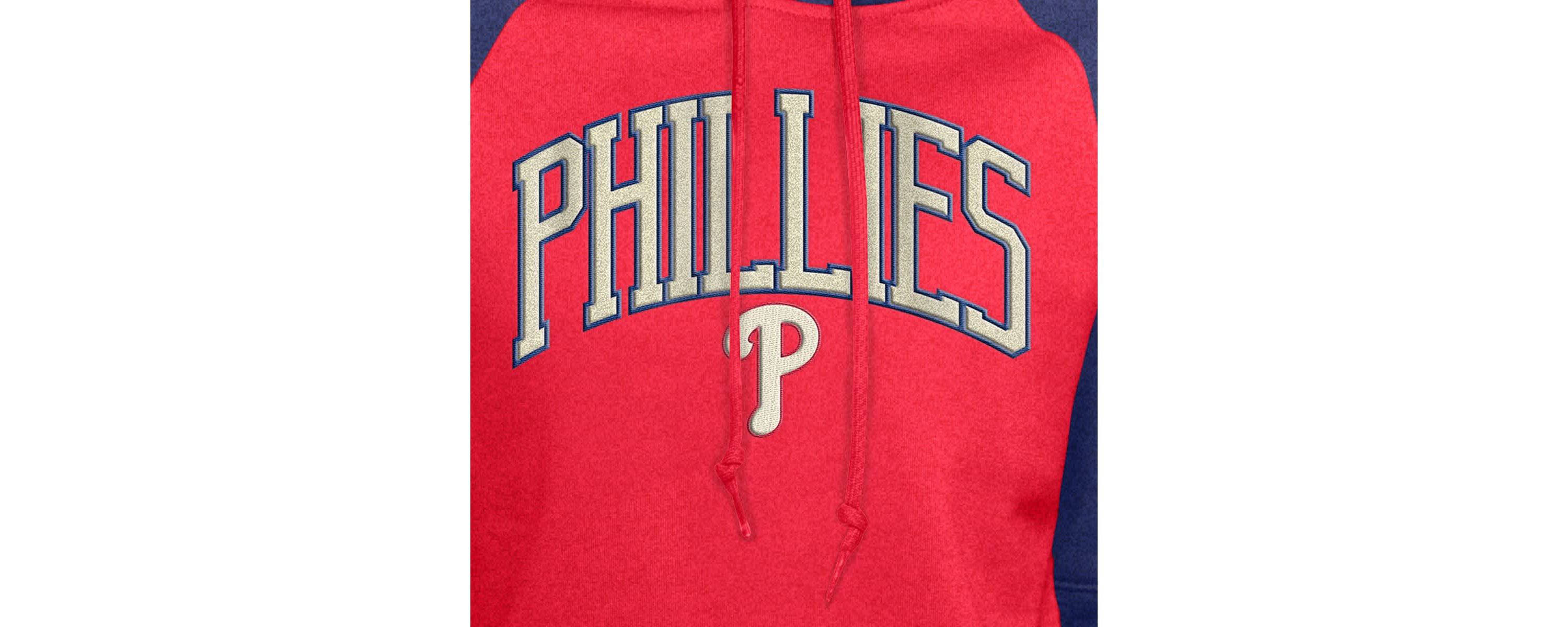 MLB Philadelphia Phillies Throwback Cropped Raglan Pullover Hoodie