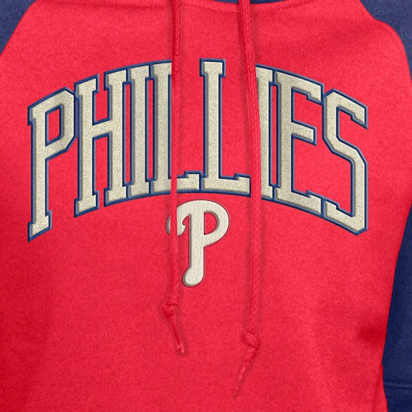 MLB Philadelphia Phillies Throwback Cropped Raglan Pullover Hoodie
