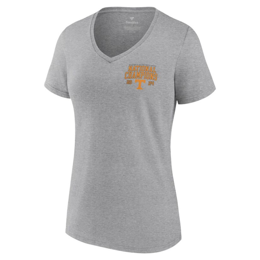 NCAA Fanatics Tennessee Volunteers 2024 NCAA Baseball NCAA World Series s Schedule V-Neck T-Shirt