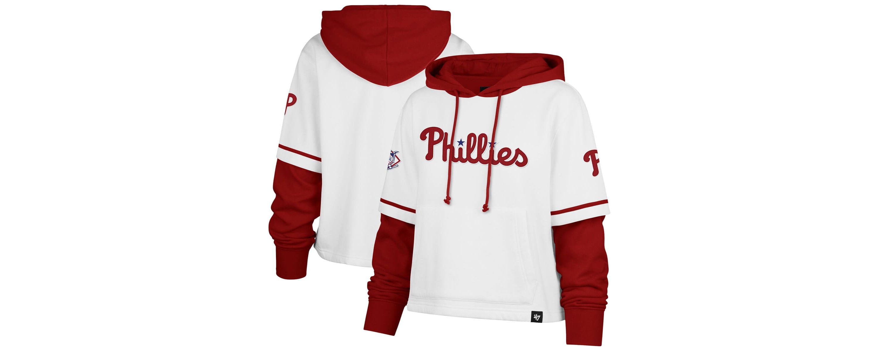 MLB Philadelphia Phillies Trifecta Shortstop Cropped Pullover Hoodie