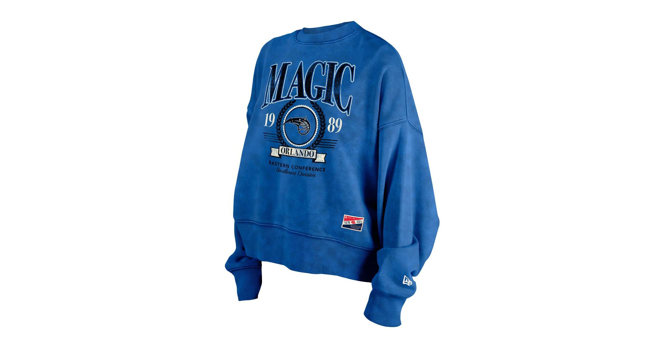 NBA Orlando Magic Throwback Vintage Enzyme Wash Oversized Boxy Pullover Sweatshirt