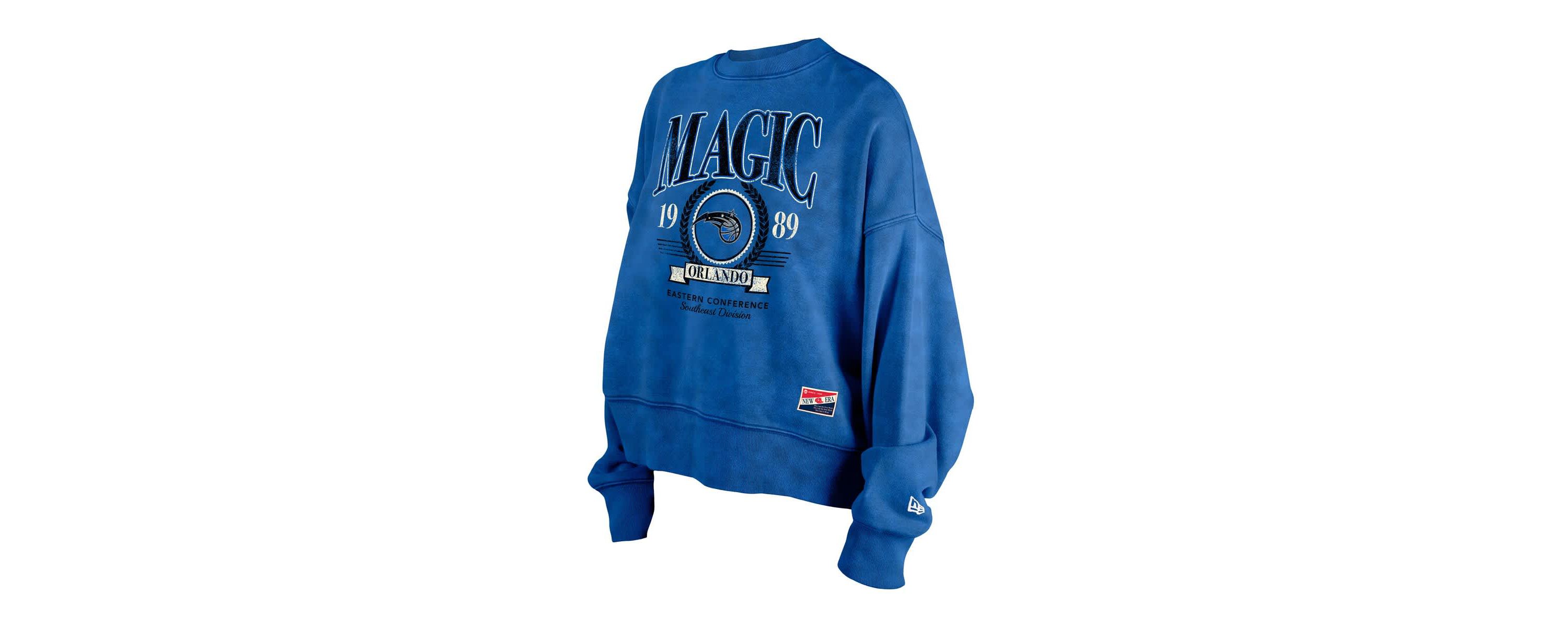 NBA Orlando Magic Throwback Vintage Enzyme Wash Oversized Boxy Pullover Sweatshirt