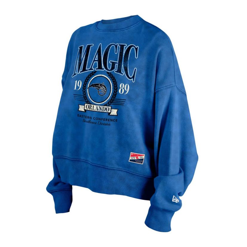 NBA Orlando Magic Throwback Vintage Enzyme Wash Oversized Boxy Pullover Sweatshirt
