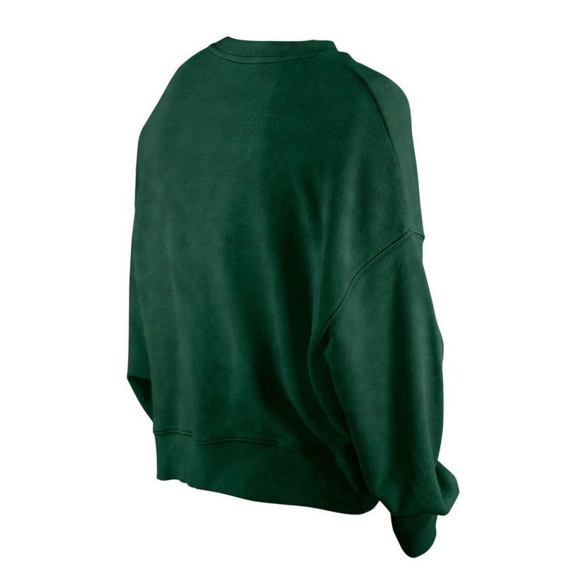 NBA Hunter Milwaukee Bucks Throwback Vintage Enzyme Wash Oversized Boxy Pullover Sweatshirt