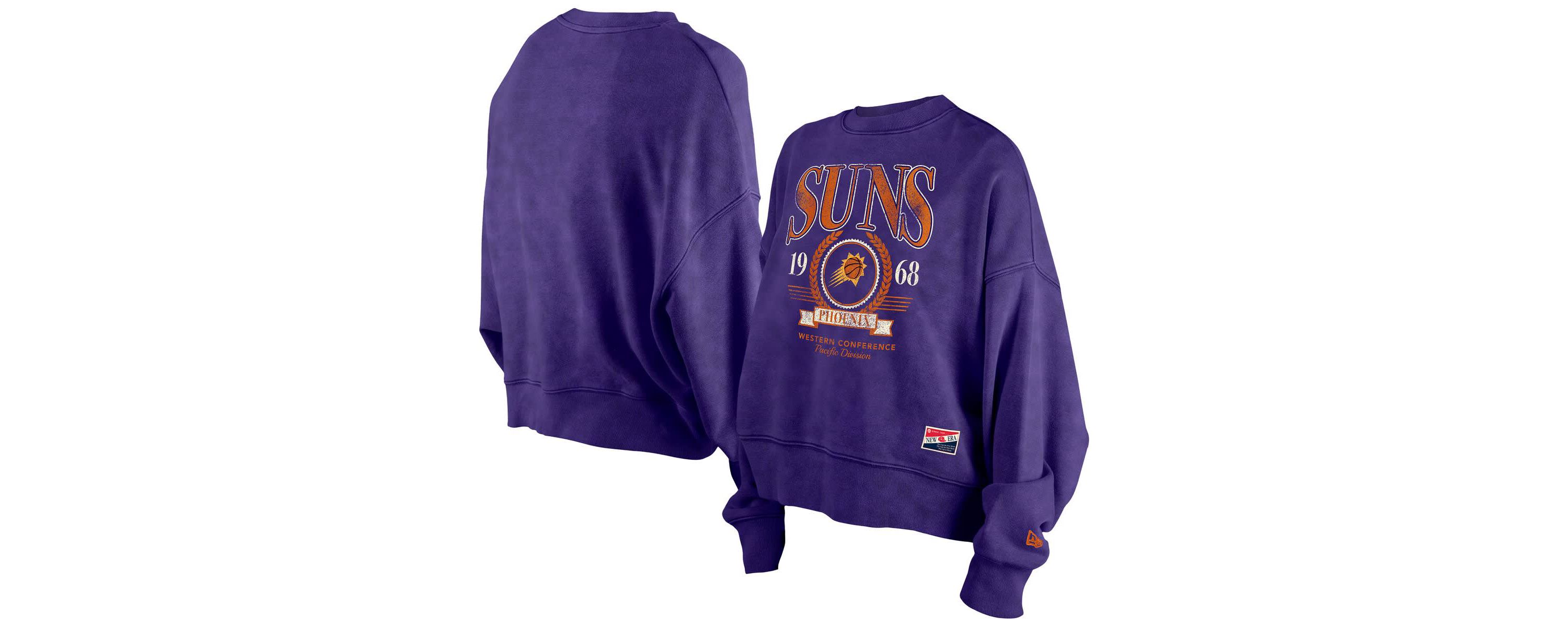 NBA Phoenix Suns Throwback Vintage Enzyme Wash Oversized Boxy Pullover Sweatshirt
